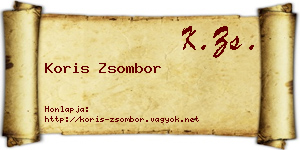 Koris Zsombor névjegykártya